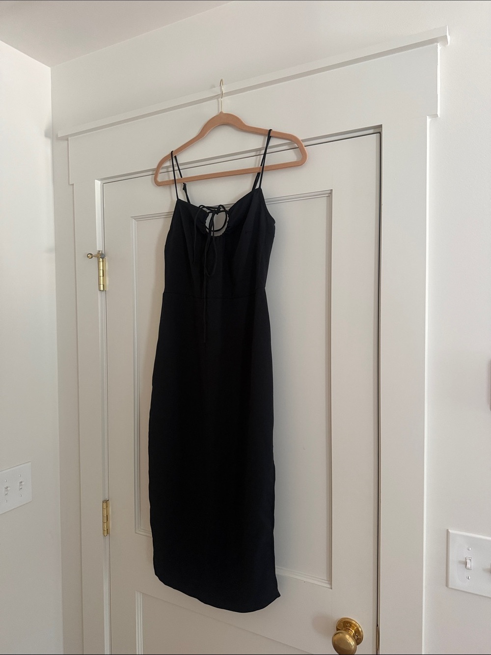 Abercrombie & Fitch Black Midi Slip Dress, Size Small
